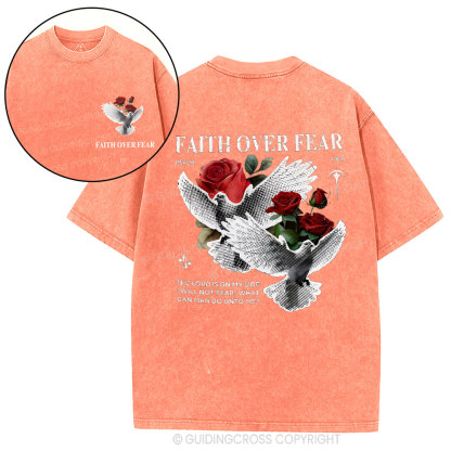 Faith Over Fear Christian Washed T-Shirt