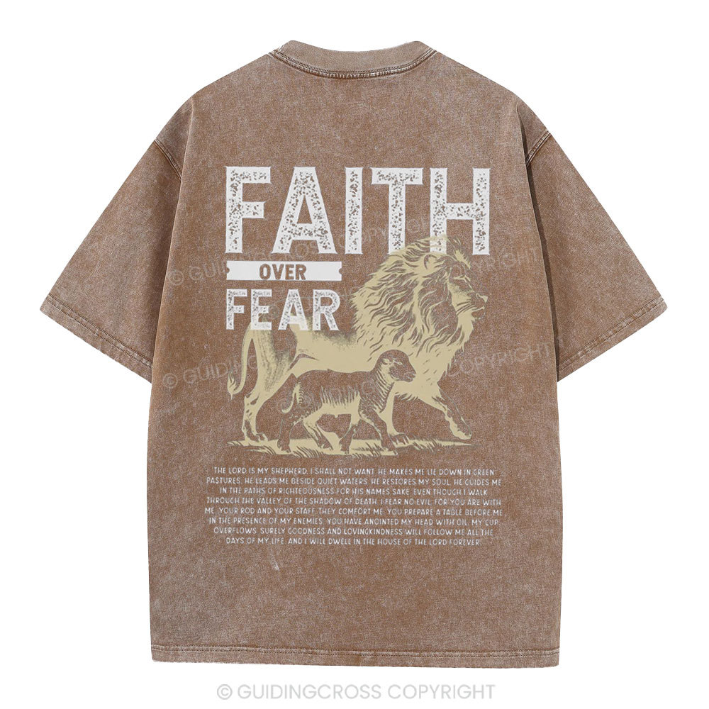 Faith Over Fear Christian Washed T-Shirt