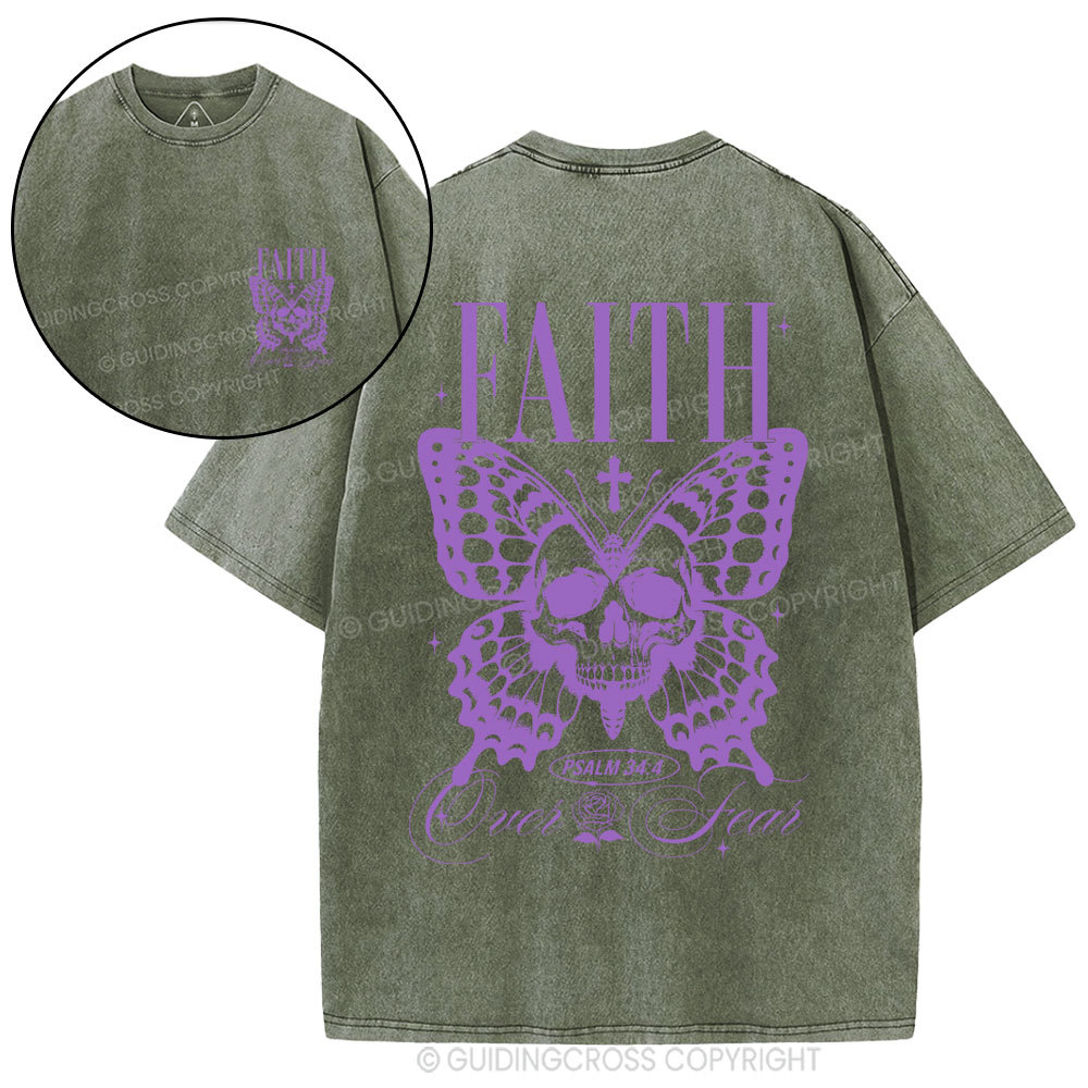 Faith Over Fear Christian Washed T-Shirt