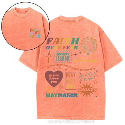 Faith Over Fear Christian Washed T-Shirt