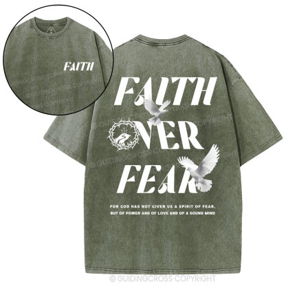 Faith Over Fear Christian Washed T-Shirt