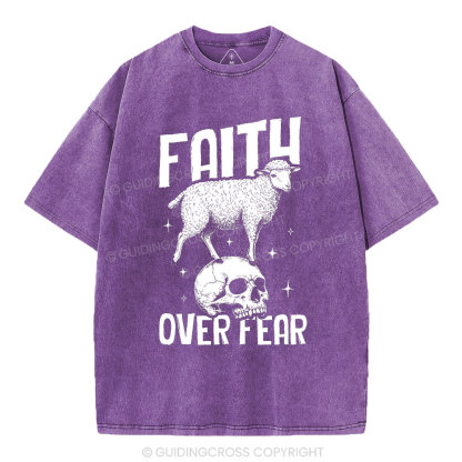 Faith Over Fear Christian Washed T-Shirt