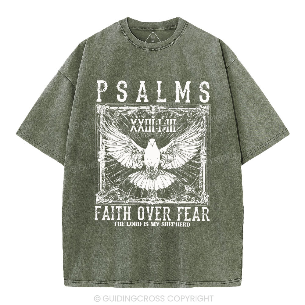 Faith Over Fear Christian Washed T-Shirt