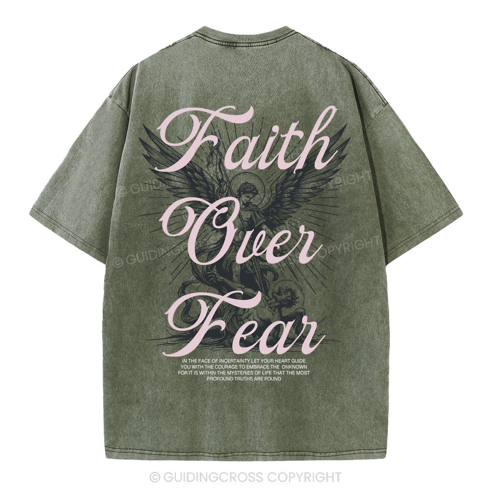 Faith Over Fear Christian Washed T-Shirt