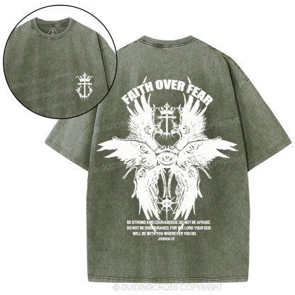Faith Over Fear Christian Washed T-Shirt
