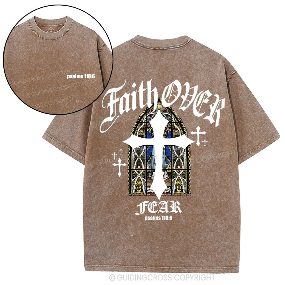 Faith Over Fear Christian Washed T-Shirt