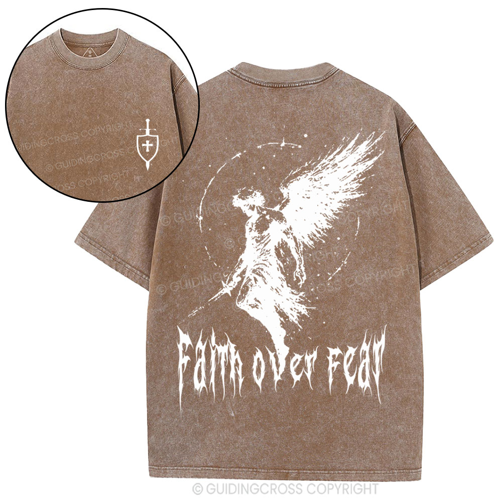 Faith Over Fear Christian Washed T-Shirt
