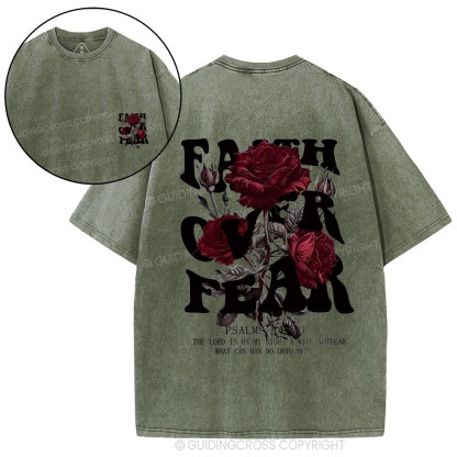 Faith Over Fear Christian Washed T-Shirt