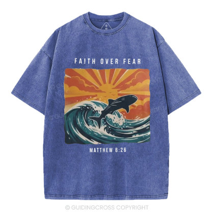 Faith Over Fear Christian Washed T-Shirt