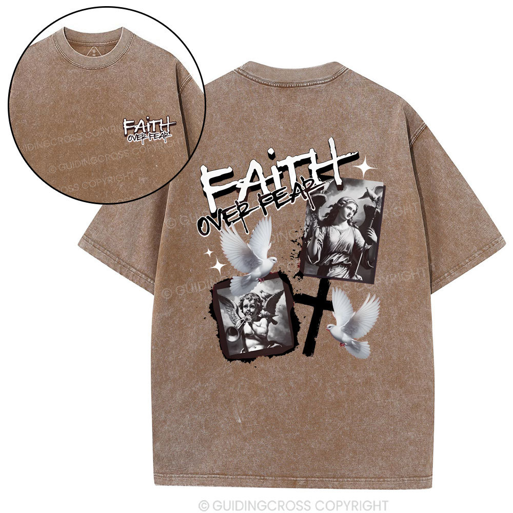 Faith Over Fear Christian Washed T-Shirt