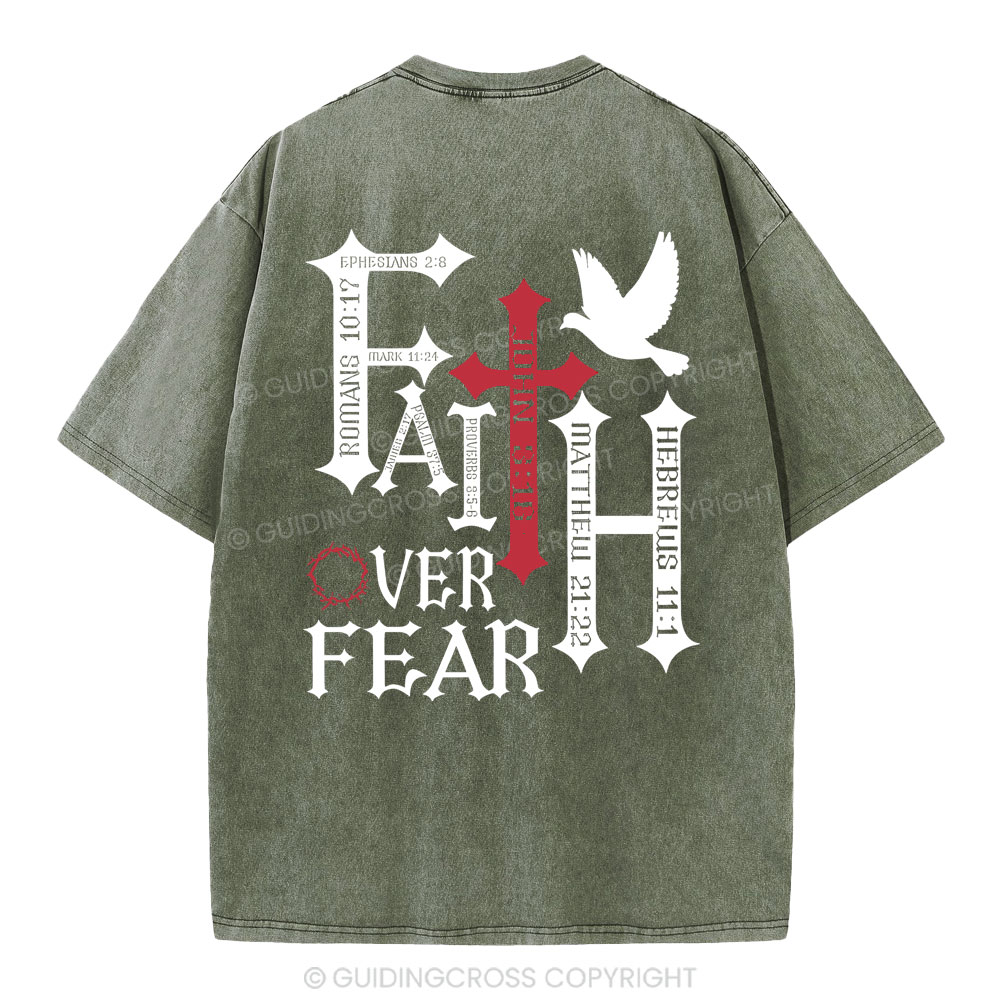 Faith Over Fear Christian Washed T-Shirt