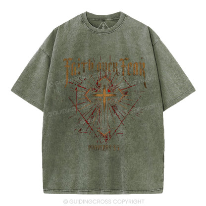 Faith Over Fear Christian Washed T-Shirt