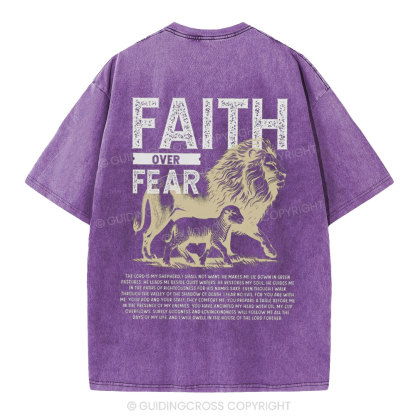 Faith Over Fear Christian Washed T-Shirt