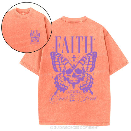 Faith Over Fear Christian Washed T-Shirt