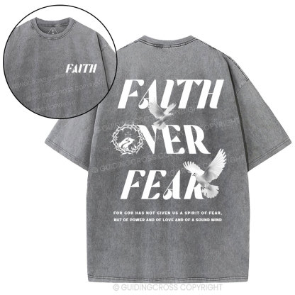 Faith Over Fear Christian Washed T-Shirt