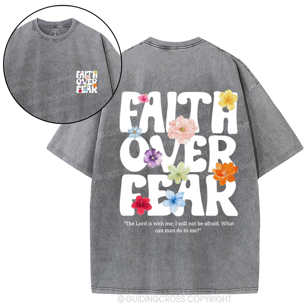 Faith Can Move Mountain Christian Washed T-Shirt