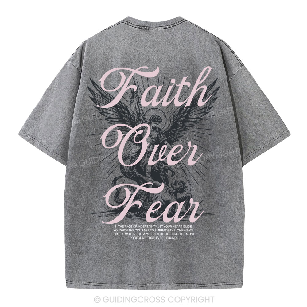 Faith Over Fear Christian Washed T-Shirt