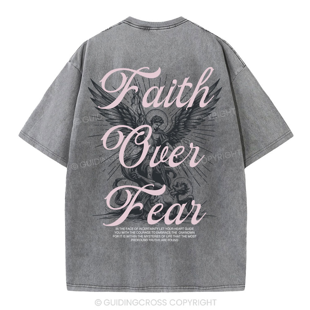 Faith Over Fear Christian Washed T-Shirt
