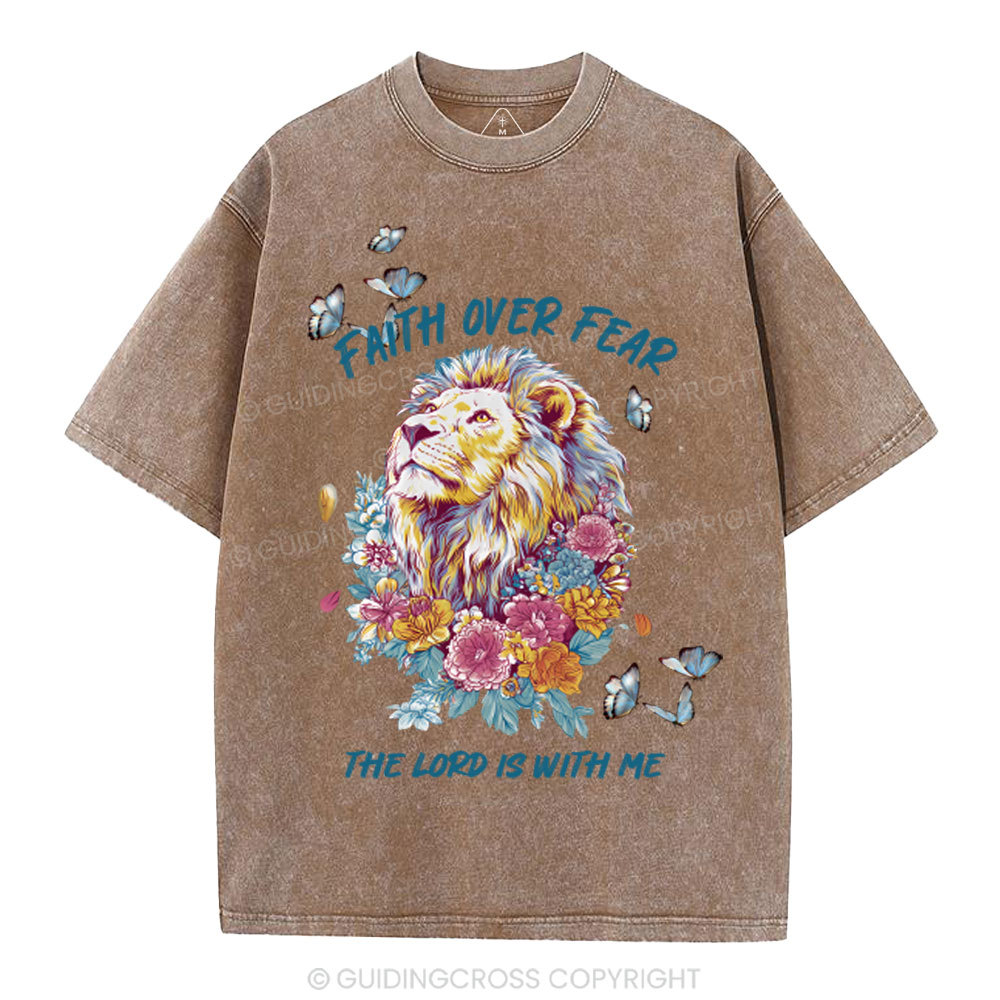 Faith Over Fear Christian Washed T-Shirt