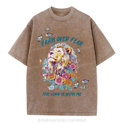 Faith Over Fear Christian Washed T-Shirt