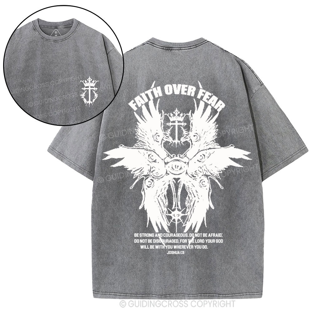 Faith Over Fear Christian Washed T-Shirt