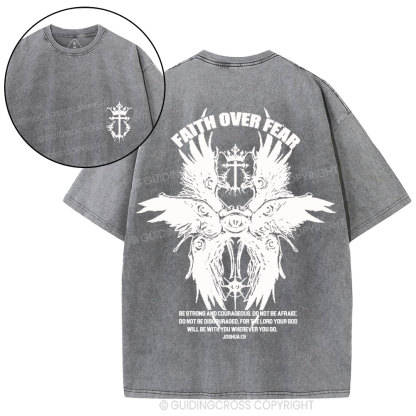 Faith Over Fear Christian Washed T-Shirt