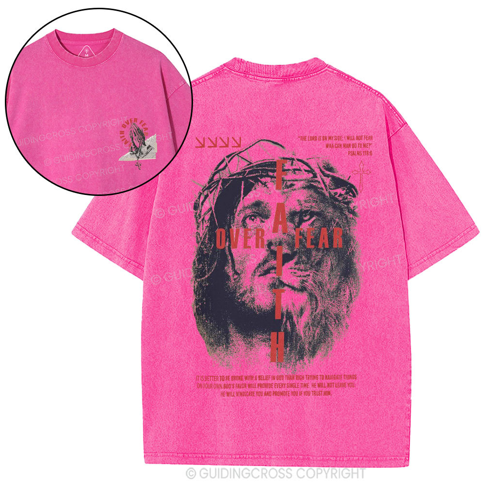Faith Over Fear Christian Washed T-Shirt