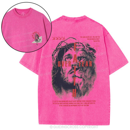Faith Over Fear Christian Washed T-Shirt