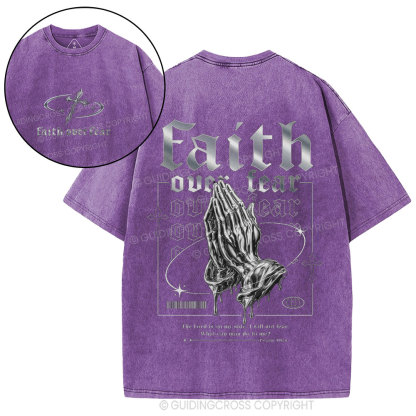 Faith Over Fear Christian Washed T-Shirt