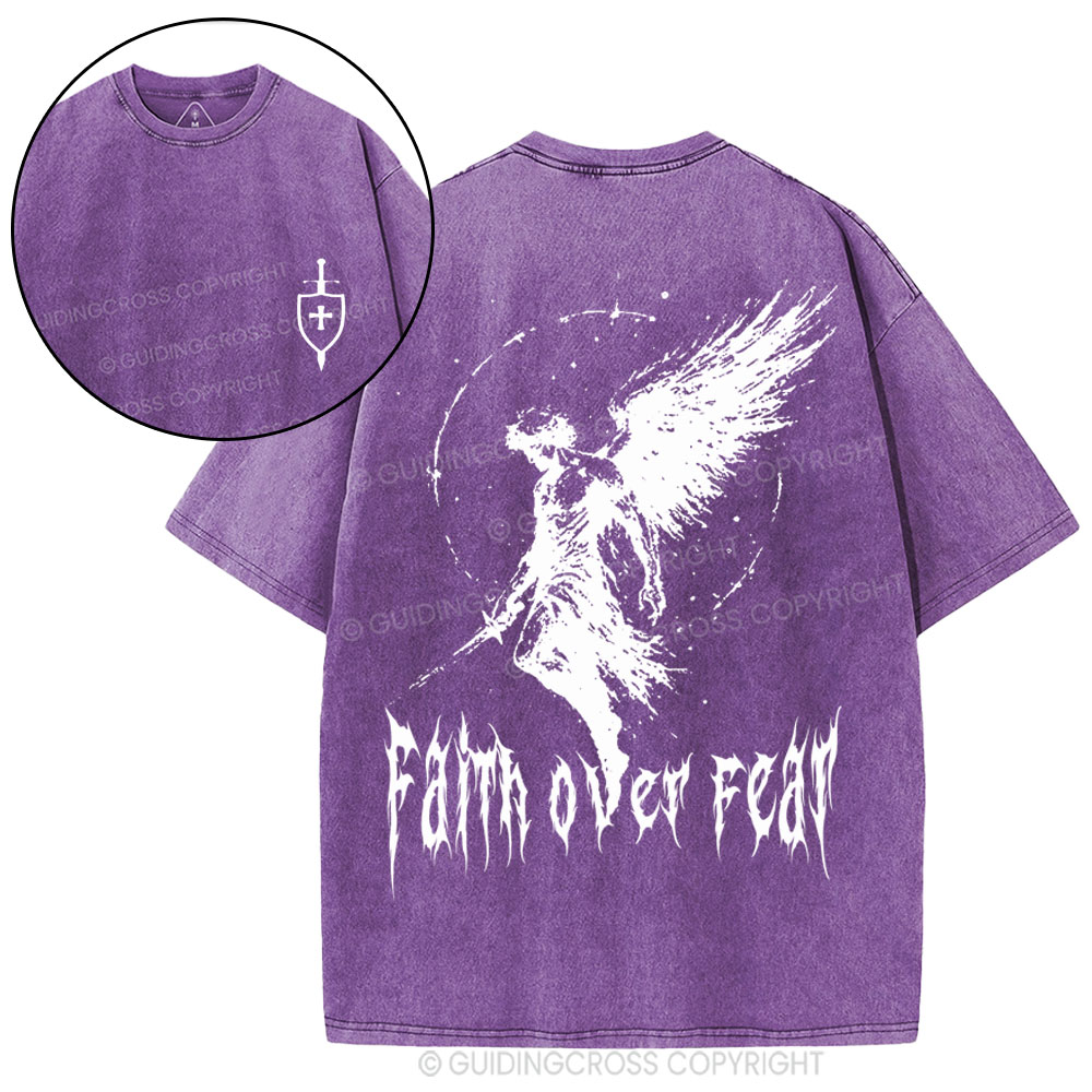 Faith Over Fear Christian Washed T-Shirt