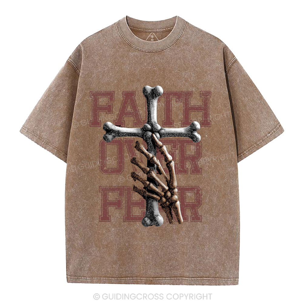 Faith Over Fear Christian Washed T-Shirt