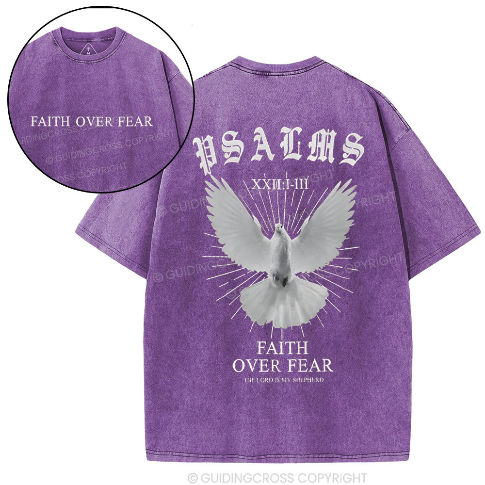 Faith Over Fear Christian Washed T-Shirt