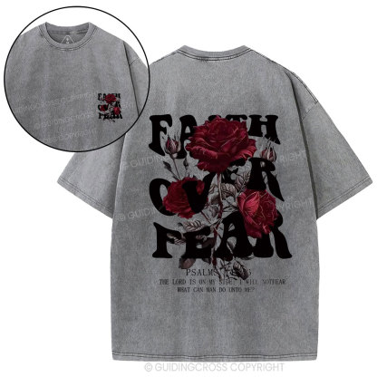 Faith Over Fear Christian Washed T-Shirt
