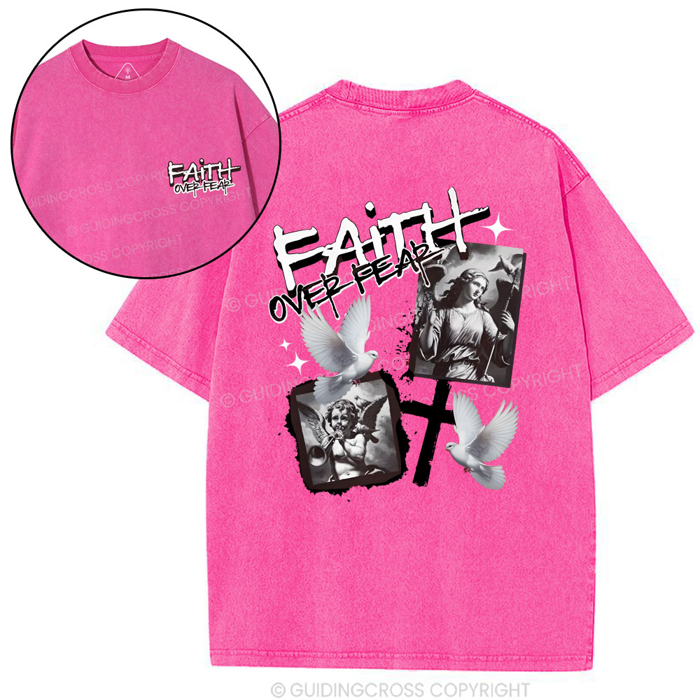 Faith Over Fear Christian Washed T-Shirt