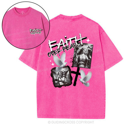 Faith Over Fear Christian Washed T-Shirt