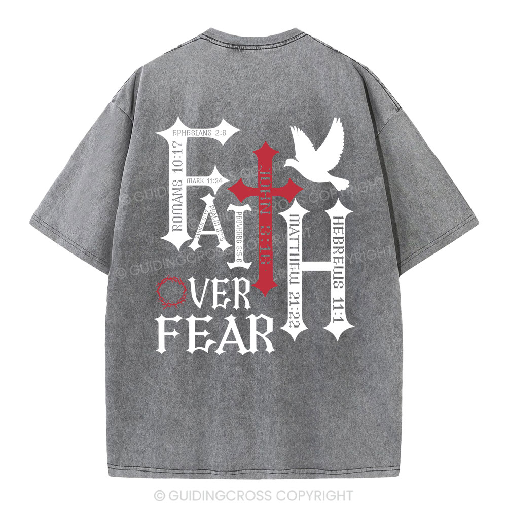 Faith Over Fear Christian Washed T-Shirt