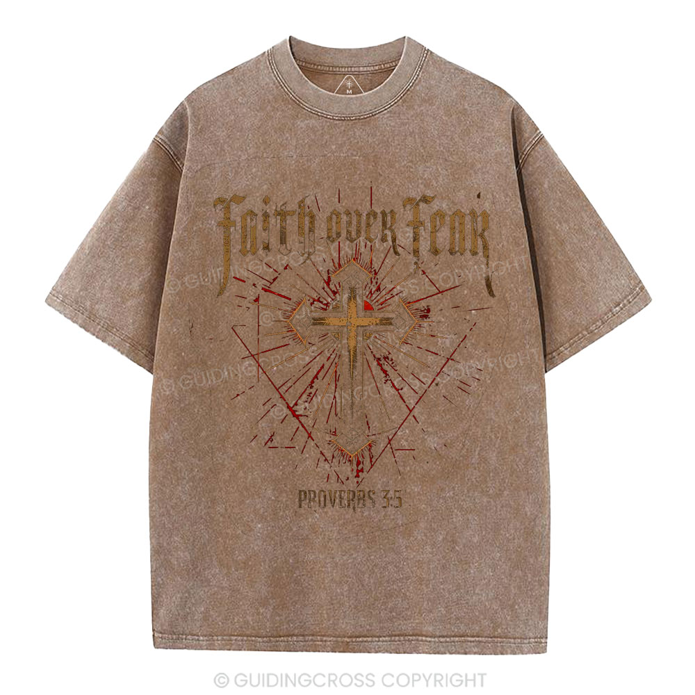 Faith Over Fear Christian Washed T-Shirt