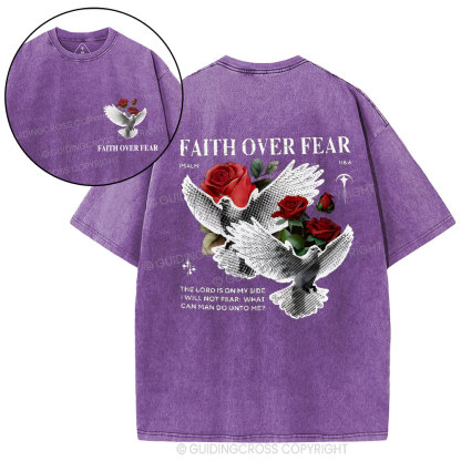 Faith Over Fear Christian Washed T-Shirt