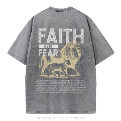 Faith Over Fear Christian Washed T-Shirt