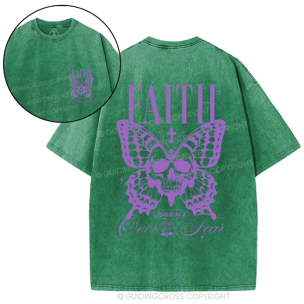 Faith Over Fear Christian Washed T-Shirt
