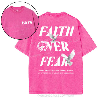 Faith Over Fear Christian Washed T-Shirt