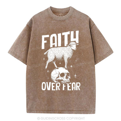Faith Over Fear Christian Washed T-Shirt
