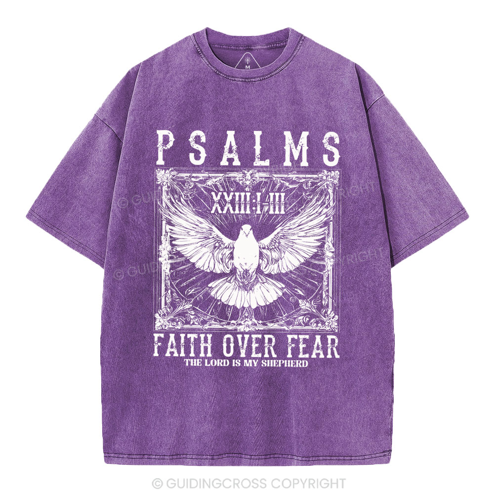 Faith Over Fear Christian Washed T-Shirt