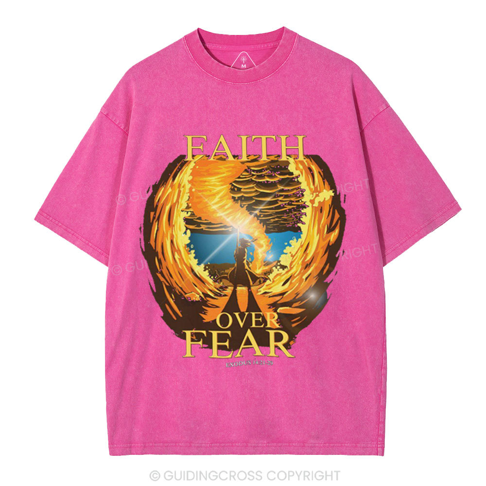 Faith Over Fear Christian Washed T-Shirt