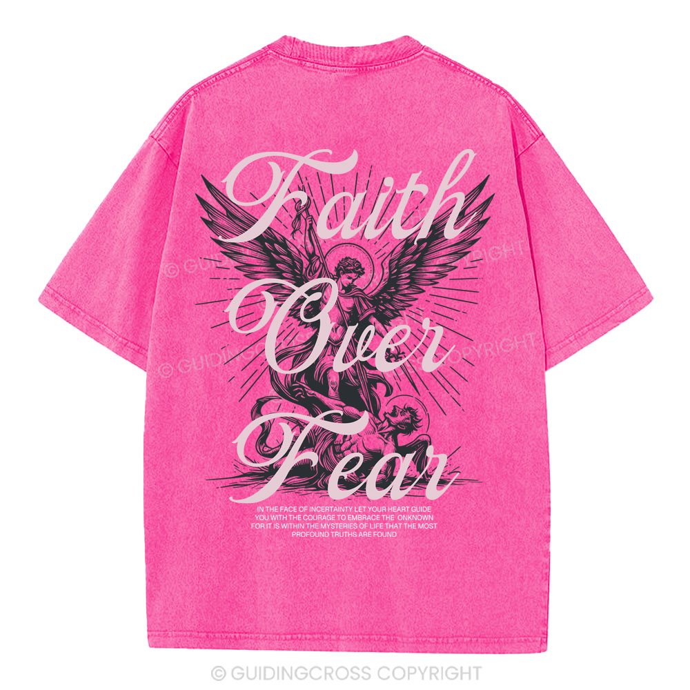 Faith Over Fear Christian Washed T-Shirt