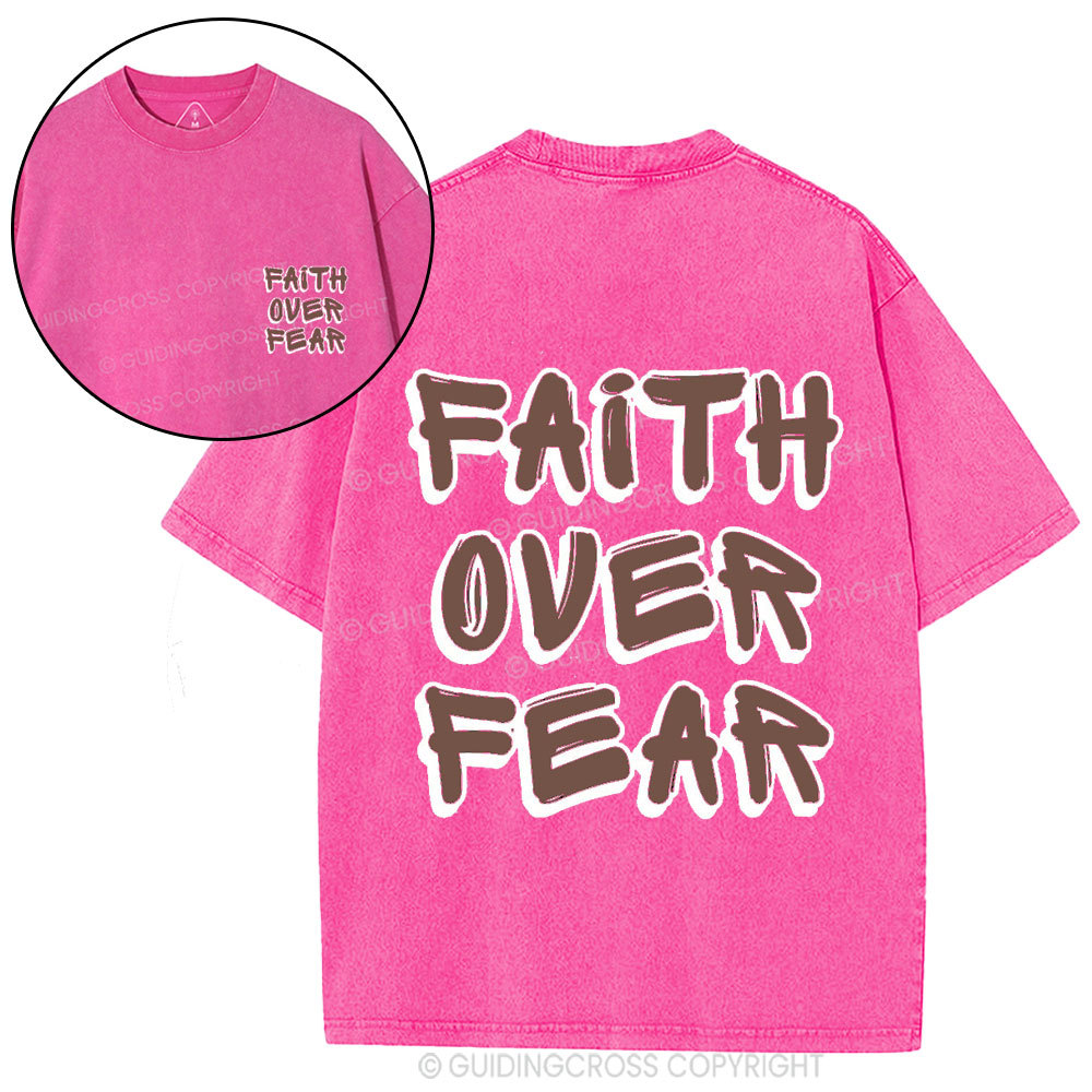 Faith Over Fear Christian Washed T-Shirt