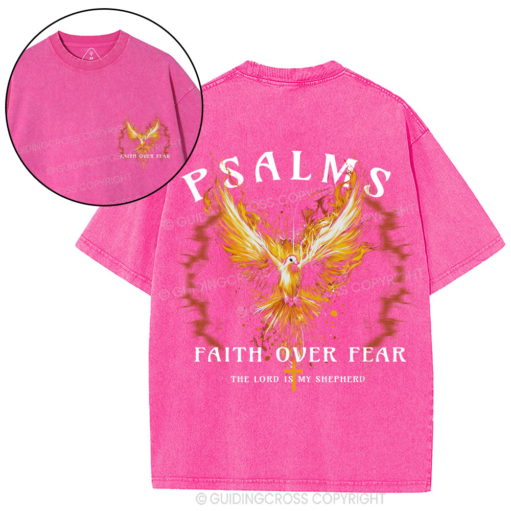 Faith Over Fear Christian Washed T-Shirt