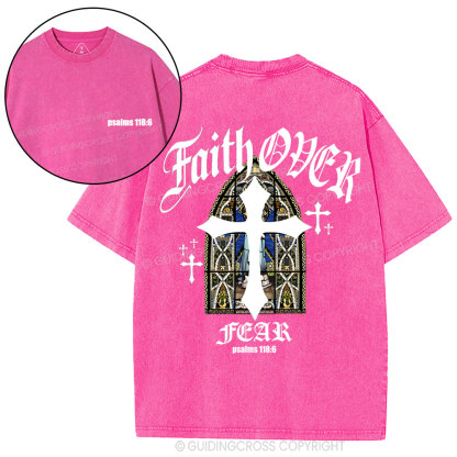 Faith Over Fear Christian Washed T-Shirt