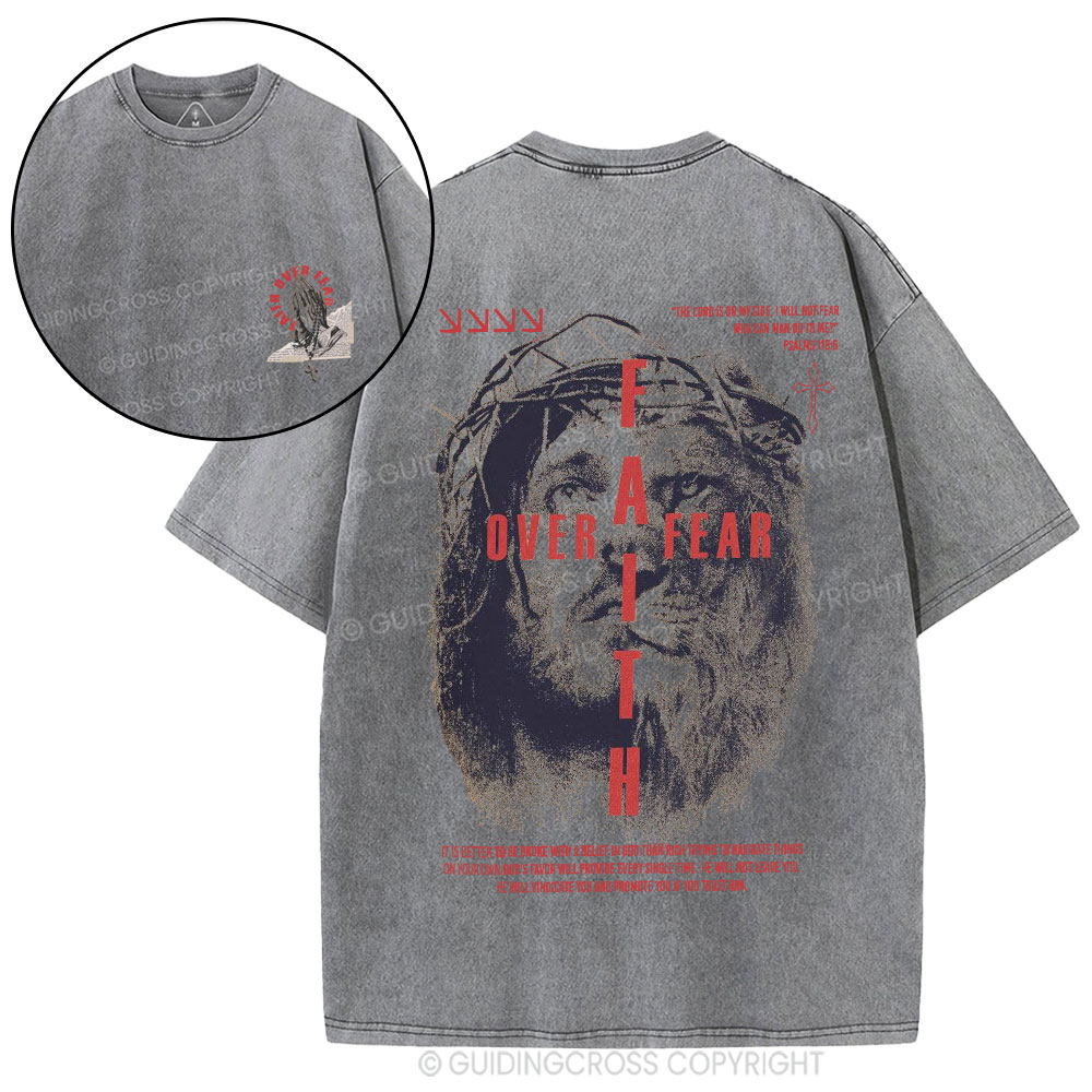Faith Over Fear Christian Washed T-Shirt