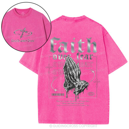Faith Over Fear Christian Washed T-Shirt